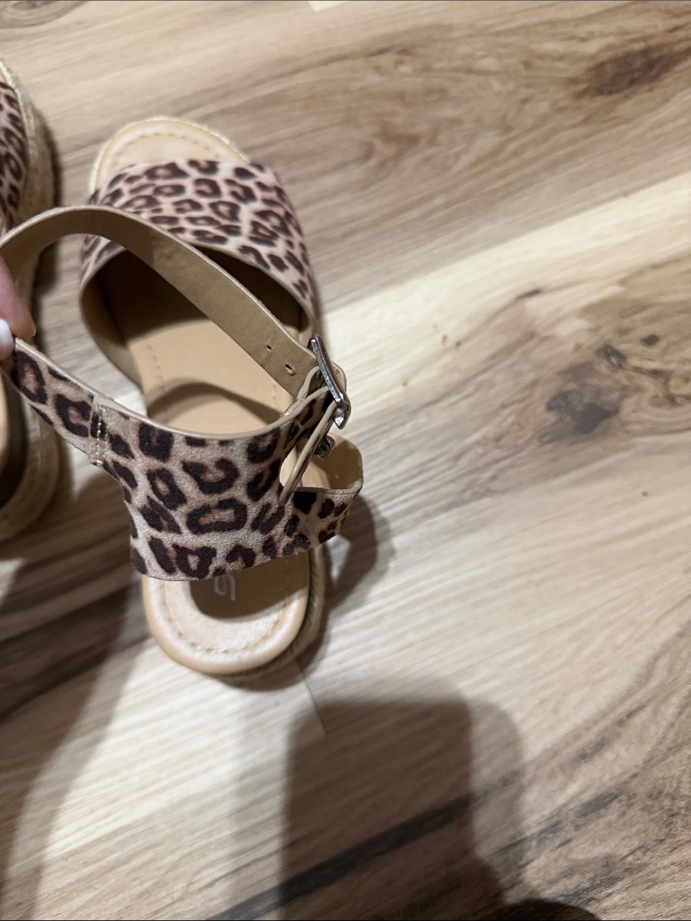 Soda Leopard Print Ankle-Strap Sandal - Tan/Brown - Picture 3 of 5